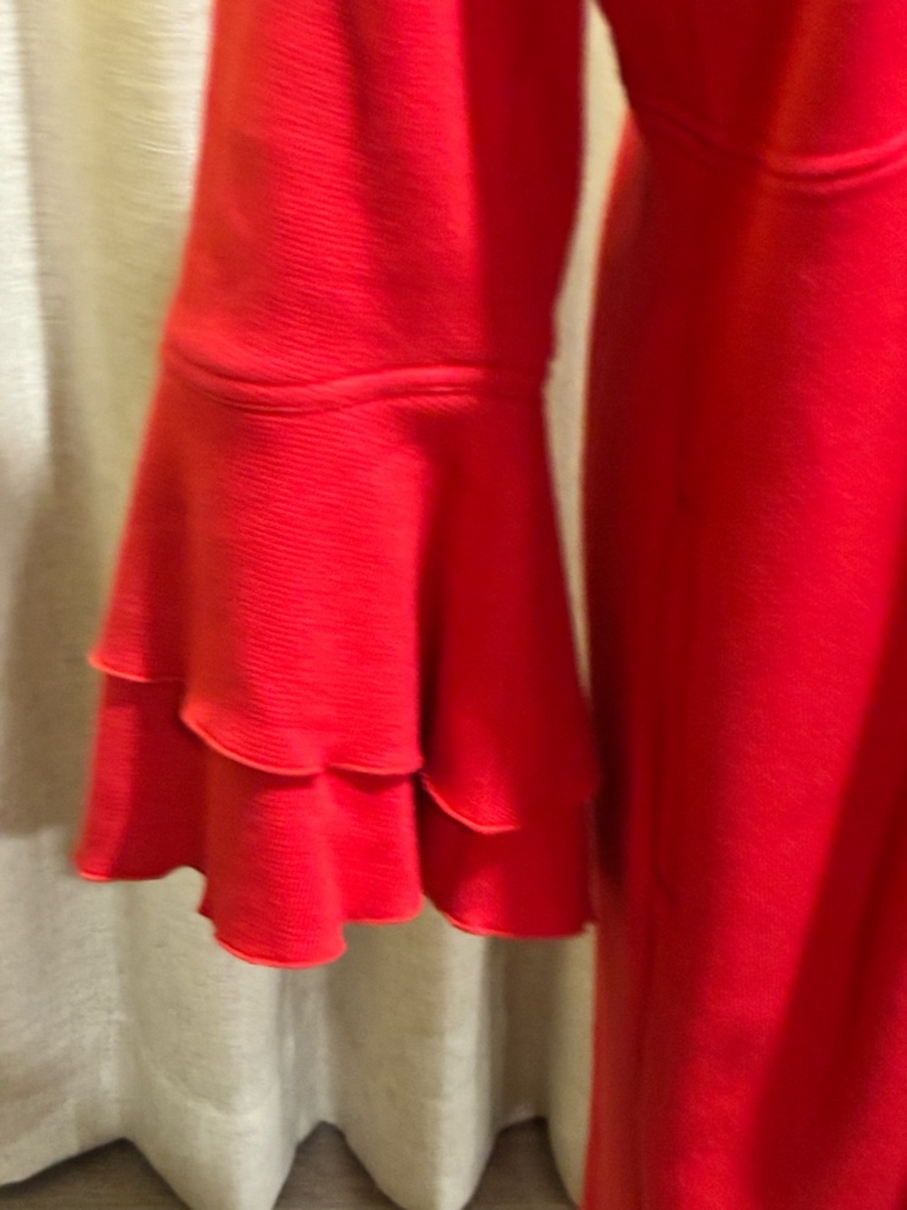 ❤️ INC International Concepts Red Jacket XL Ruffle Tiered Sleeve ❤️ - Picture 3 of 7